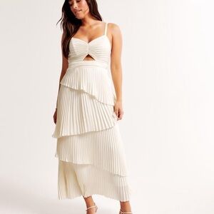 Abercrombie & Fitch Giselle Pleated Tiered Maxi Dress